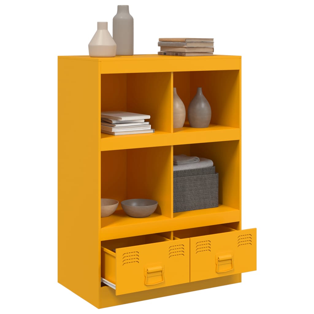 vidaXL Highboard Mustard Yellow 67x39x95 cm Steel