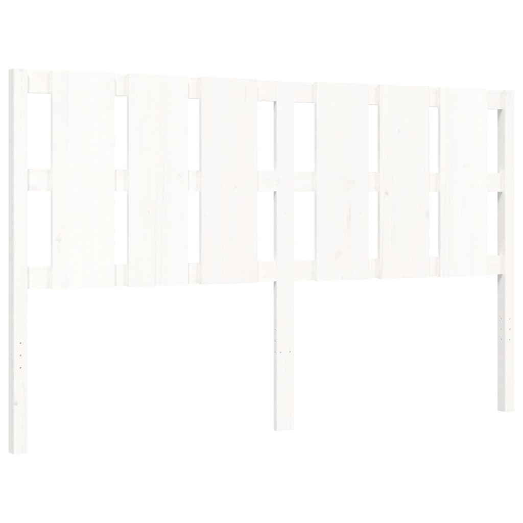 vidaXL Bed Frame without Mattress White King Size Solid Wood Pine