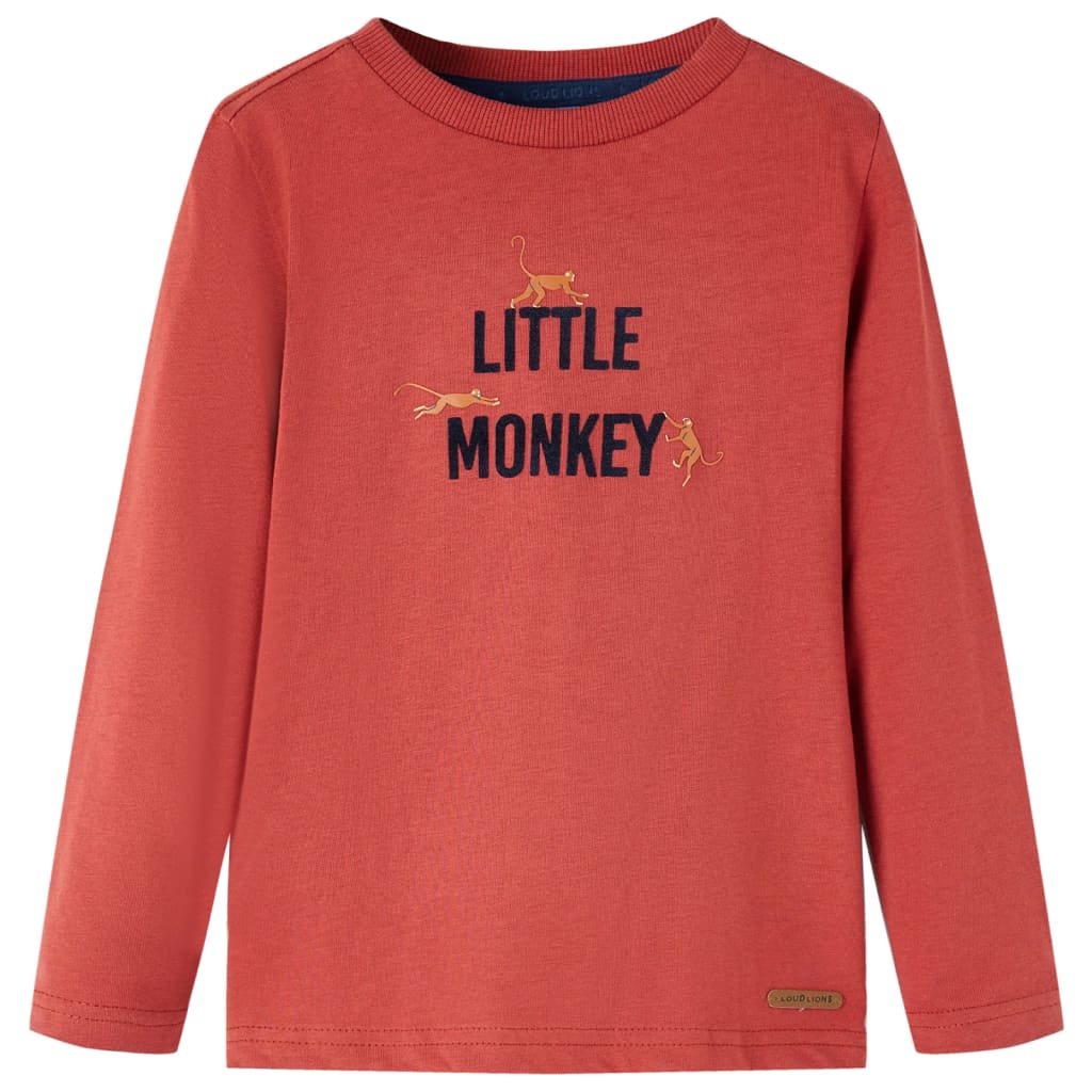 Kids' T-shirt with Long Sleeves Burnt Red 104