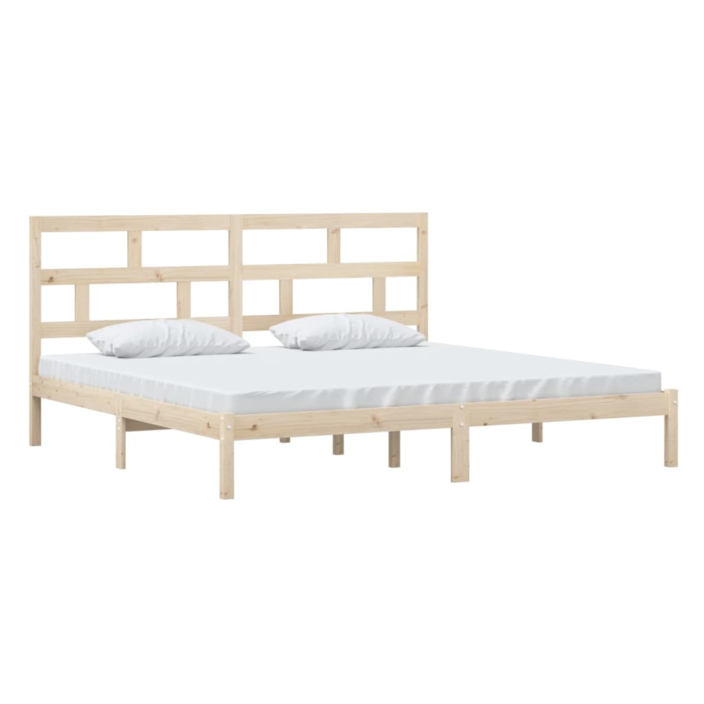 vidaXL Bed Frame without Mattress Solid Wood Pine 200x200 cm (810037+814214)