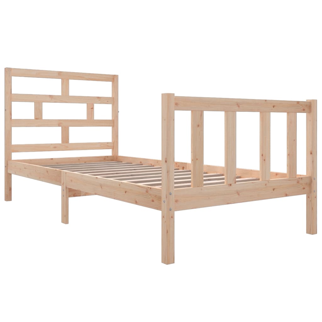 vidaXL Bed Frame without Mattress Solid Wood 90x200 cm (810067+814174)