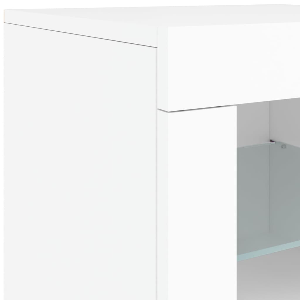 vidaXL Sideboard with LED Lights White 60.5x37x67 cm