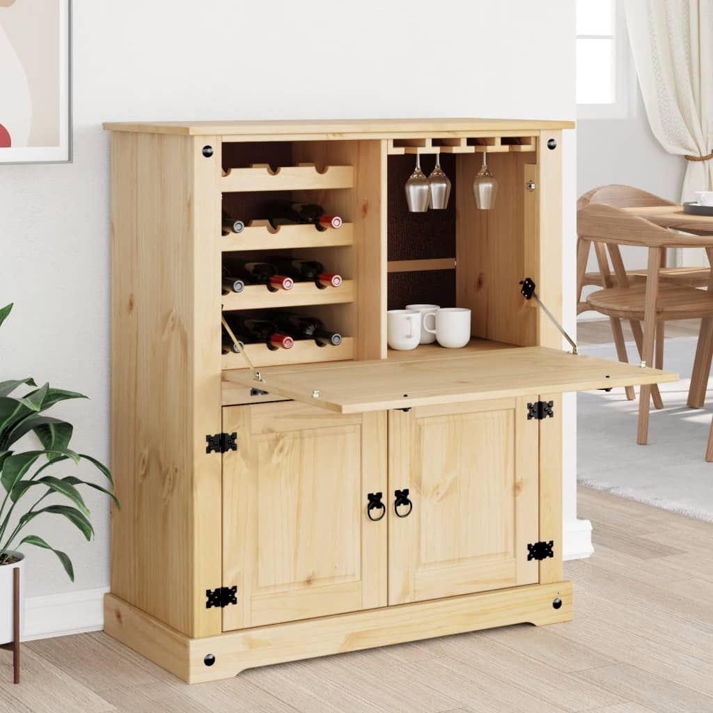vidaXL Wine Cabinet Corona 97x45x114 cm Solid Wood Pine