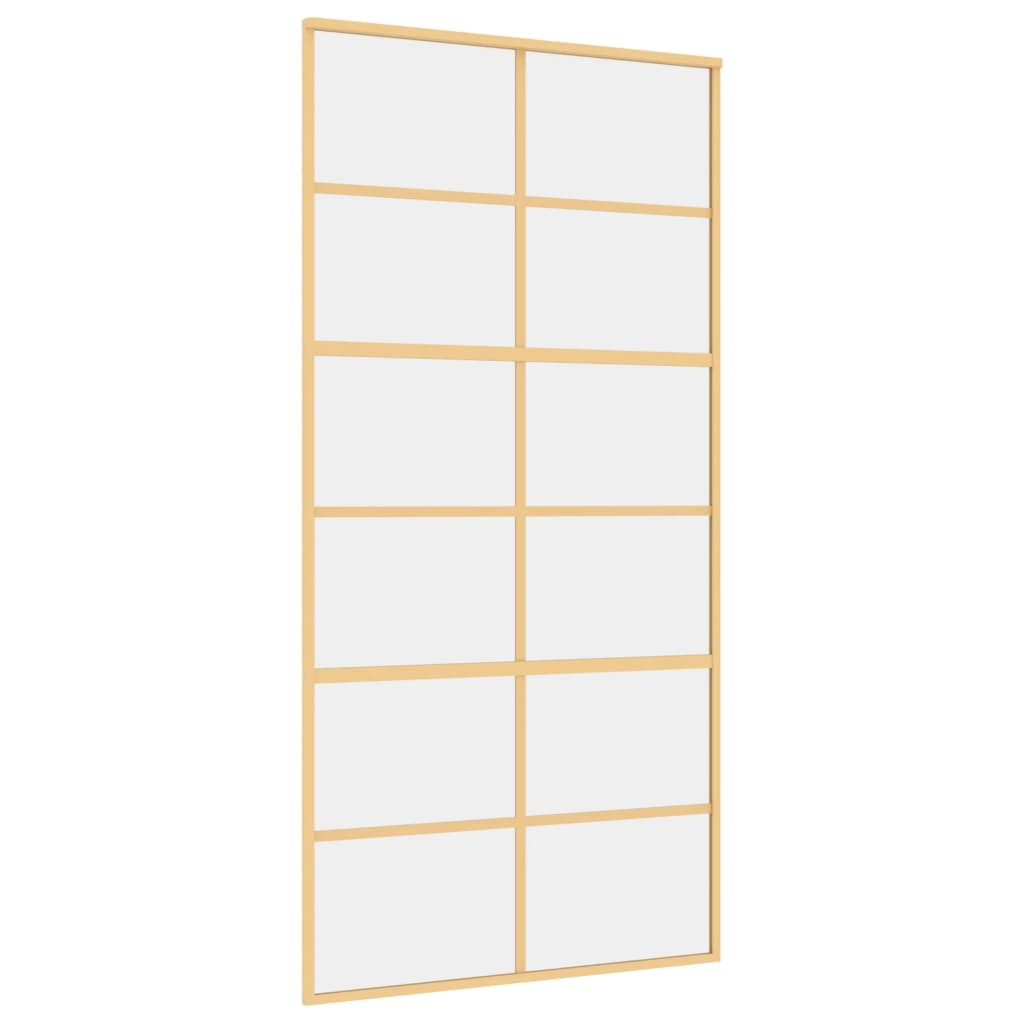 vidaXL Sliding Door Gold 102.5x205 cm Clear ESG Glass and Aluminium