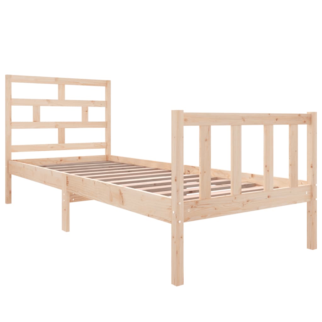 vidaXL Bed Frame without Mattress Solid Wood Pine Small Single