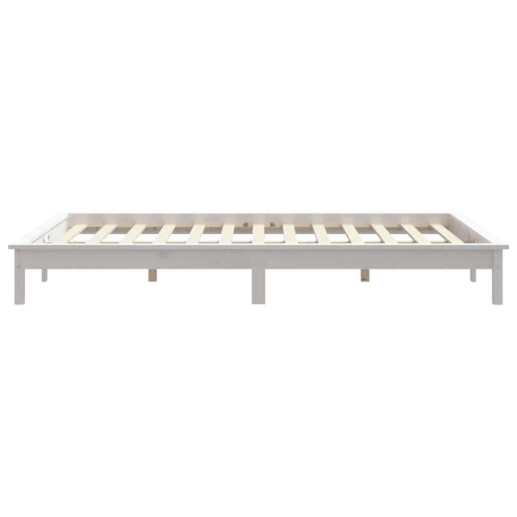 vidaXL Bed Frame without Mattress White 200x200 cm Solid Wood