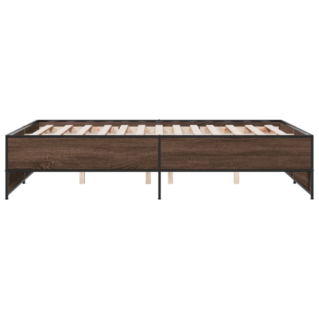 vidaXL Bed Frame without Mattress Brown Oak 135x190 cm Double