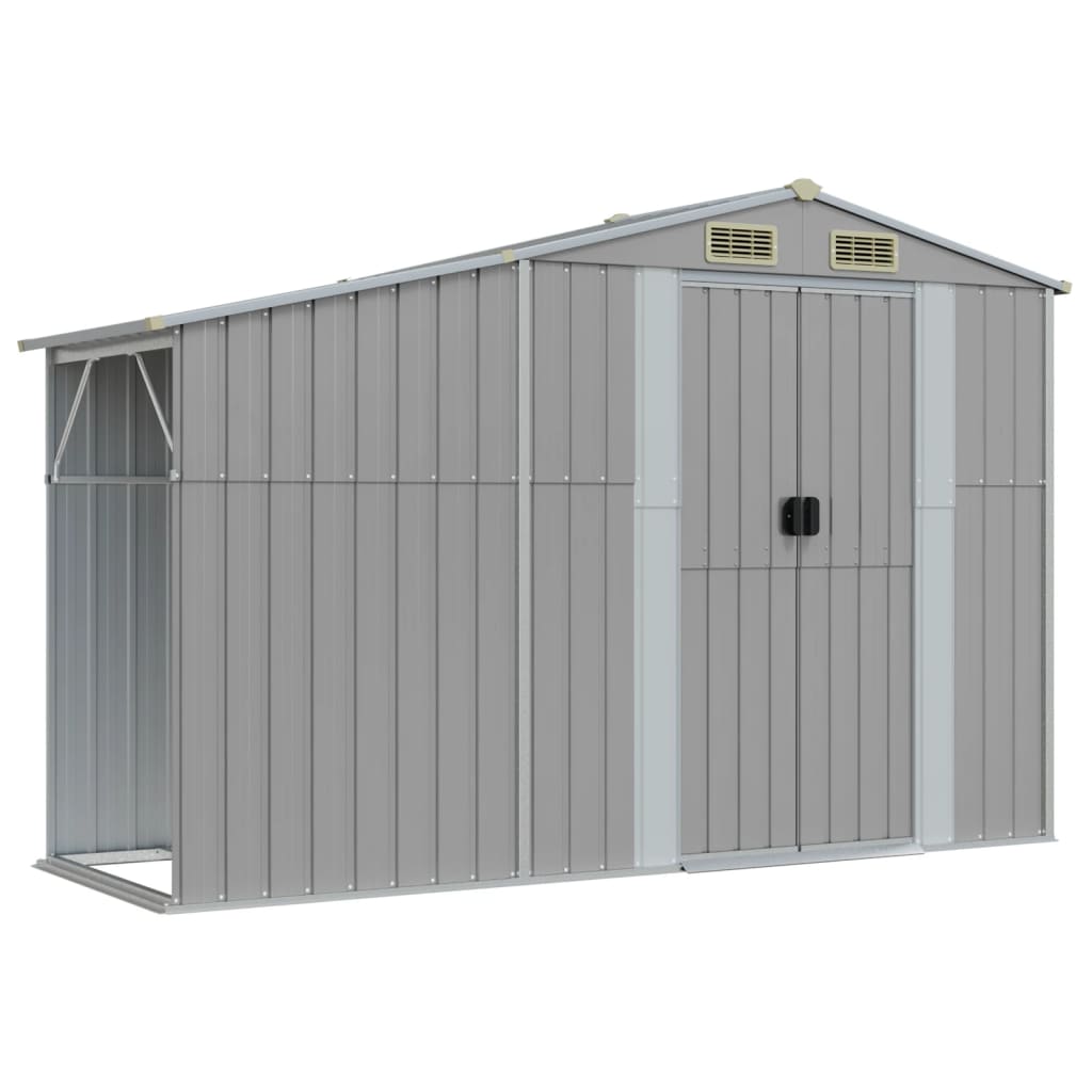 vidaXL Garden Shed Grey 277x365.5x179 cm Galvanised Steel