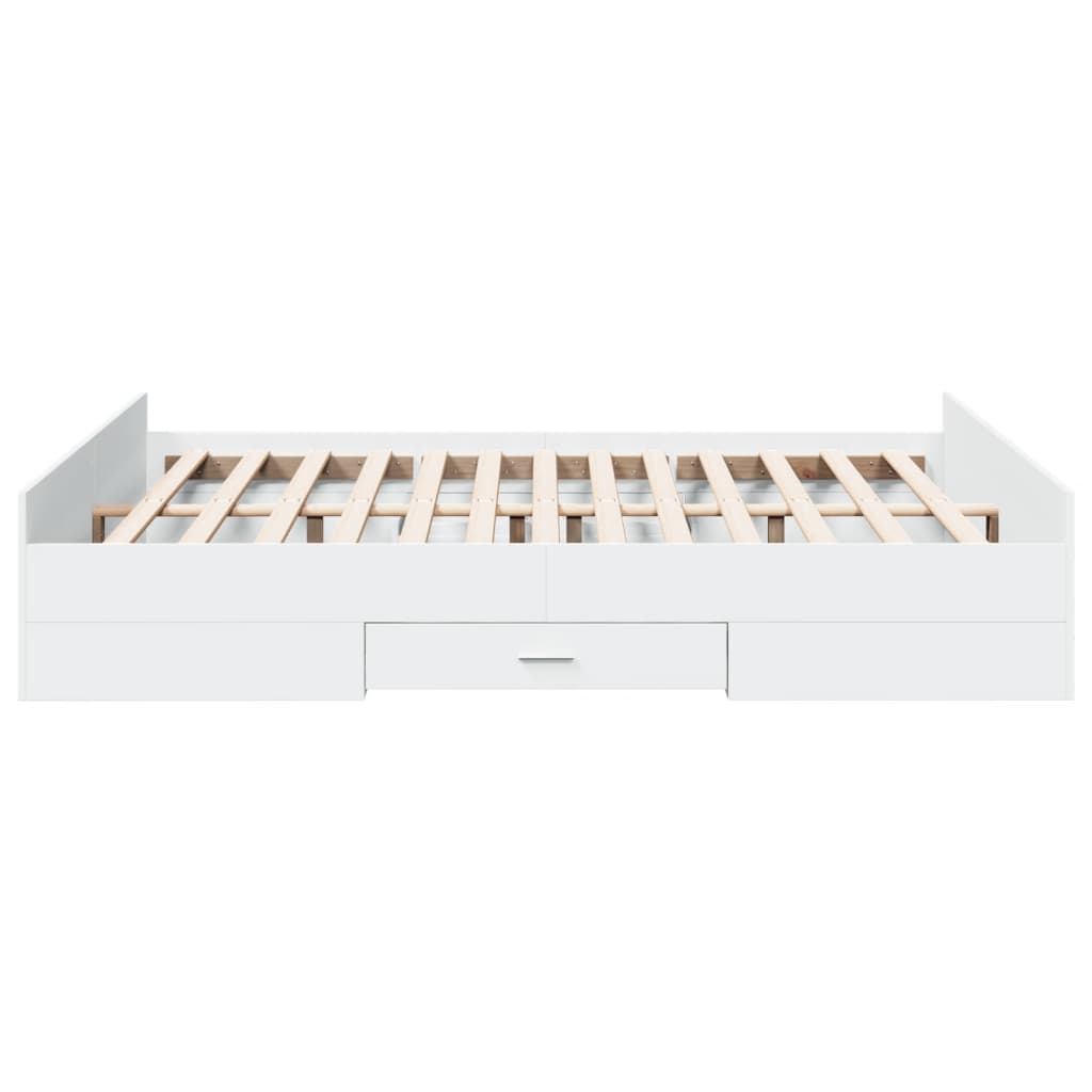 vidaXL Bed Frame with Drawers without Mattress White 160x200 cm