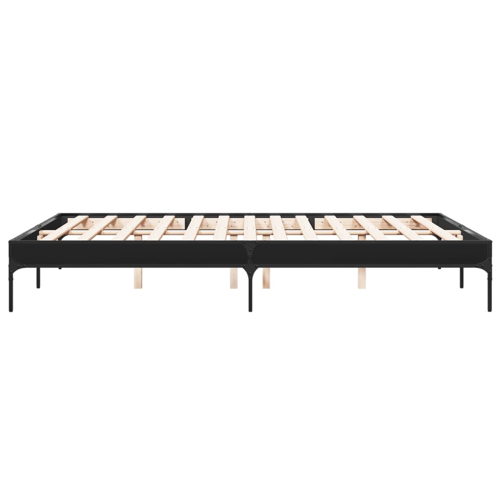 vidaXL Bed Frame without Mattress Black 140x200 cm