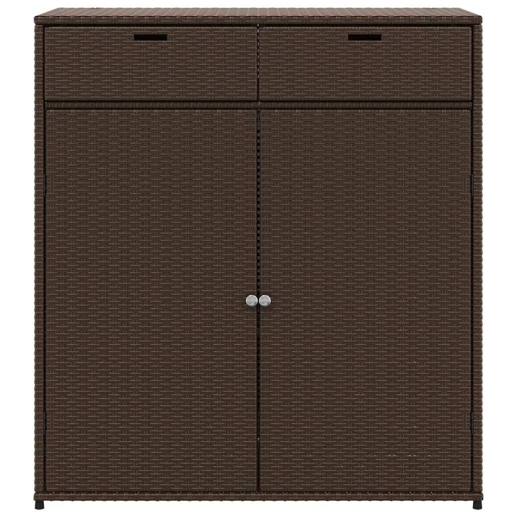 vidaXL Garden Storage Cabinet Brown 105x55x113 cm Poly Rattan