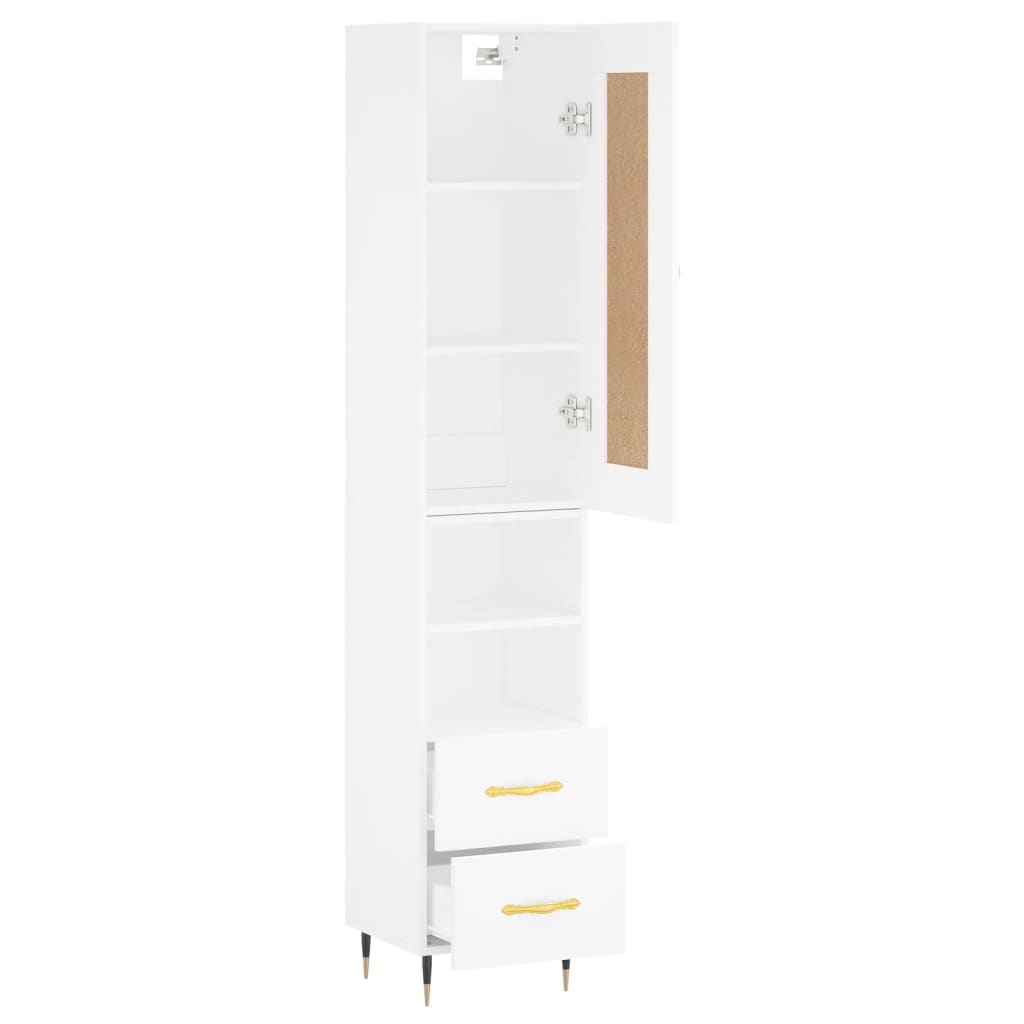 vidaXL Highboard White 34.5x34x180 cm Engineered Wood