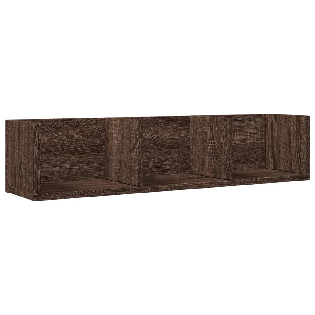 vidaXL Wall Cabinets 2 pcs Brown Oak 75x18x16.5 cm Engineered Wood