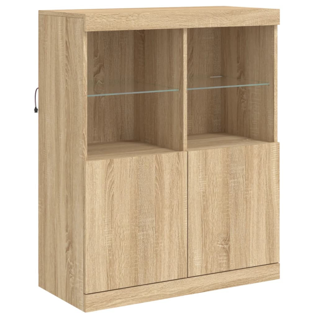 vidaXL Sideboards with LED Lights 3 pcs Sonoma Oak Engineered Wood