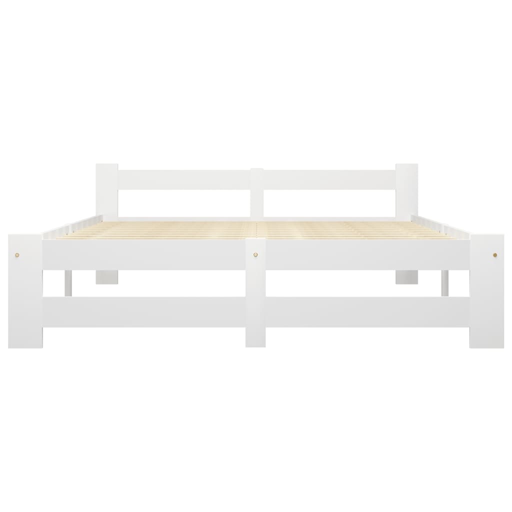 vidaXL Bed Frame without Mattress White Solid Pine Wood 120x200 cm