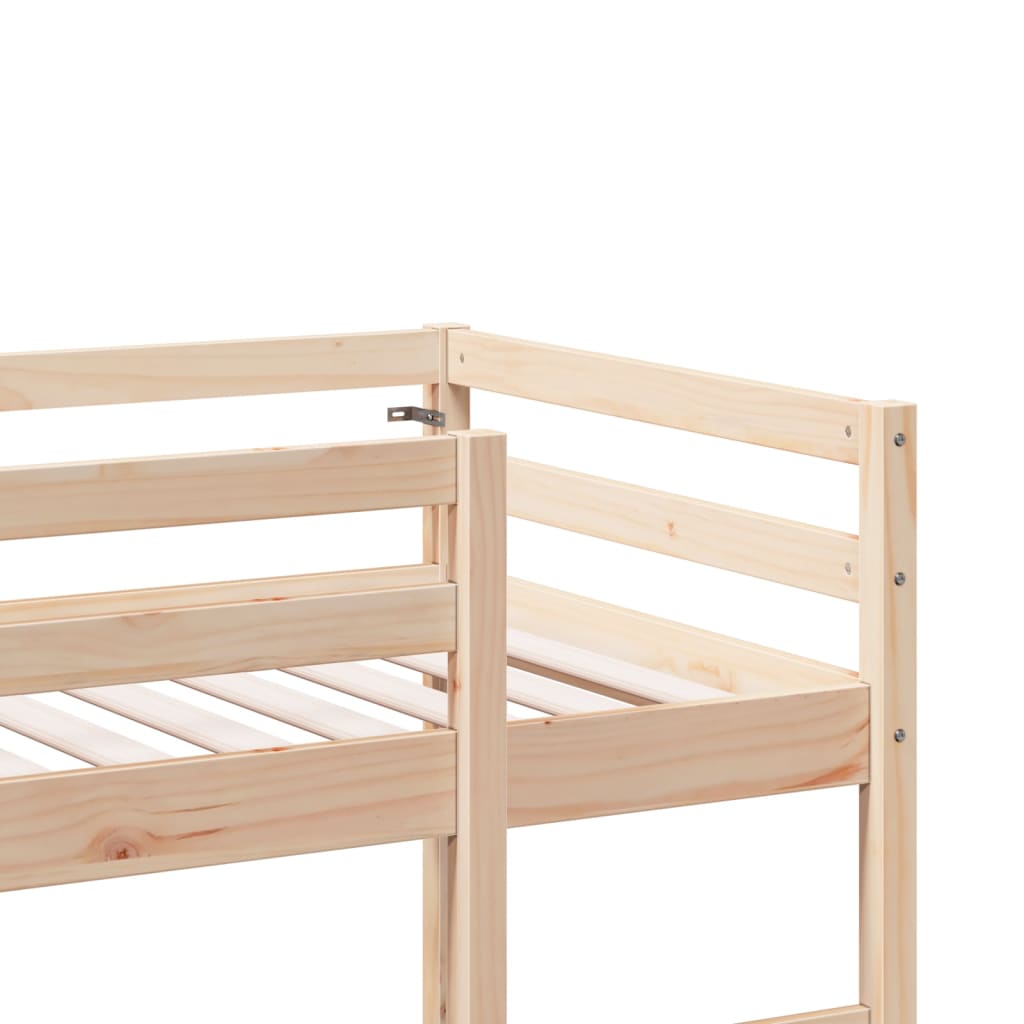 vidaXL Loft Bed Frame without Mattress 75x190 cm Small Single Solid Wood Pine