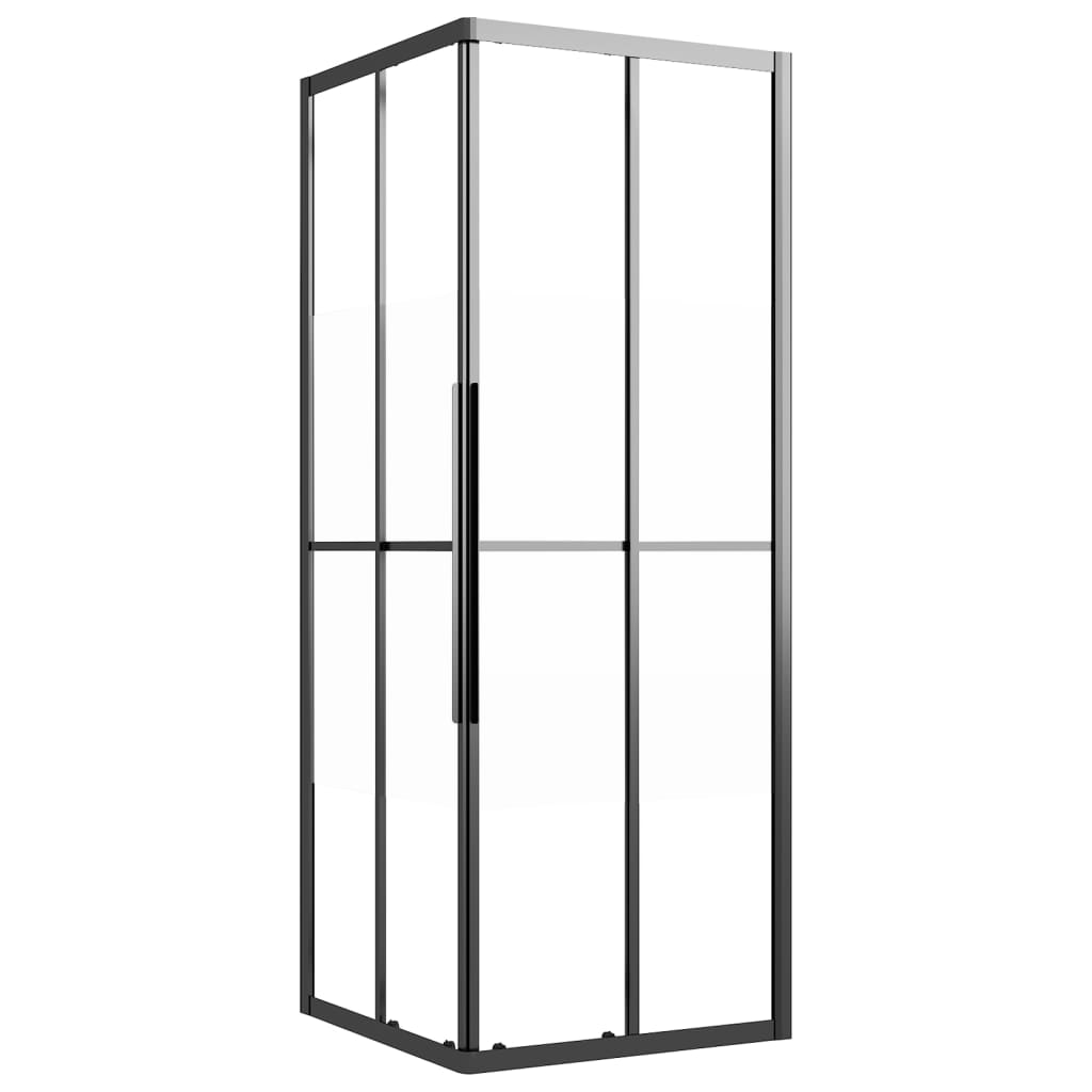 vidaXL Shower Cabin Half Frosted ESG 80x80x180 cm Black