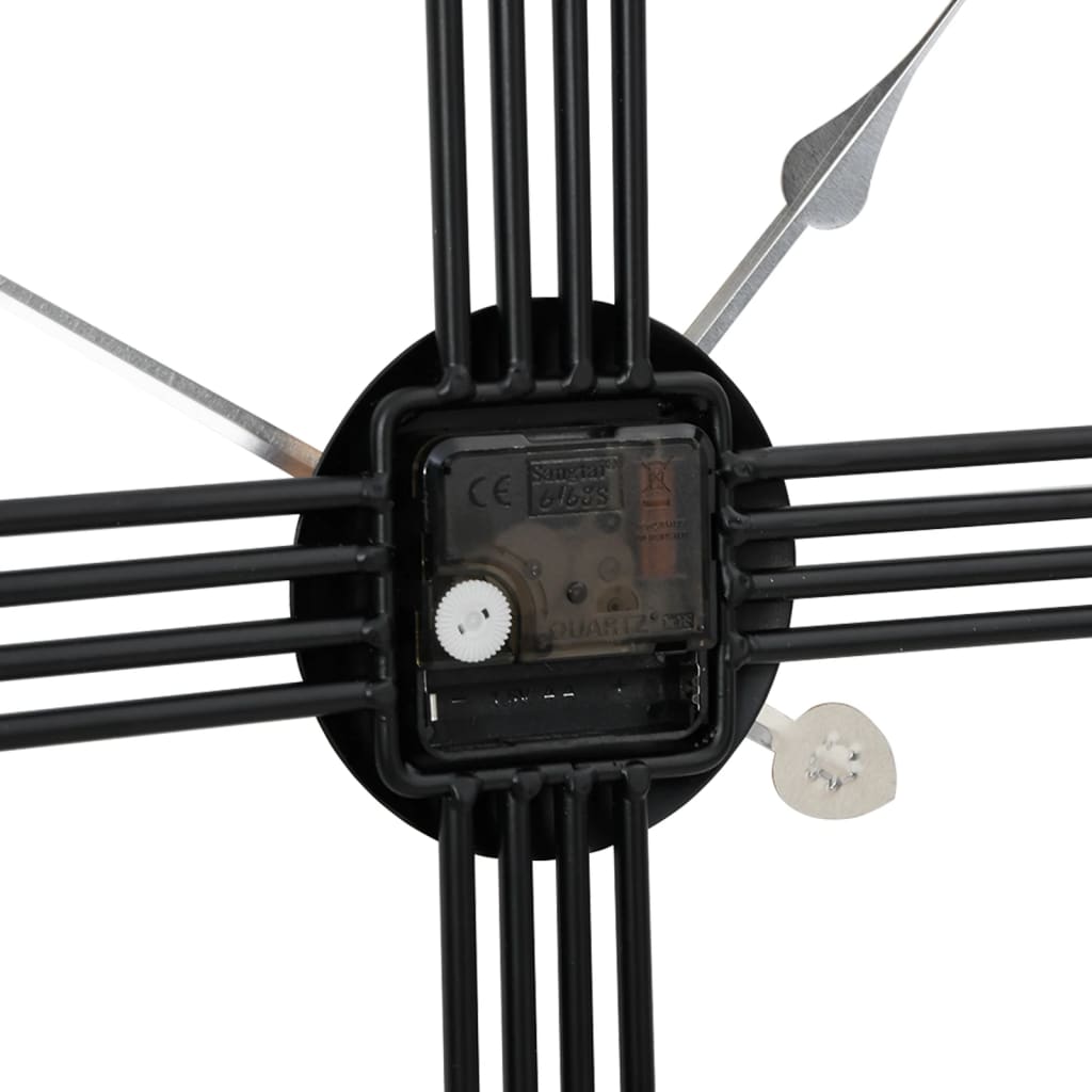 vidaXL Wall Clock Black Ø60 cm Iron