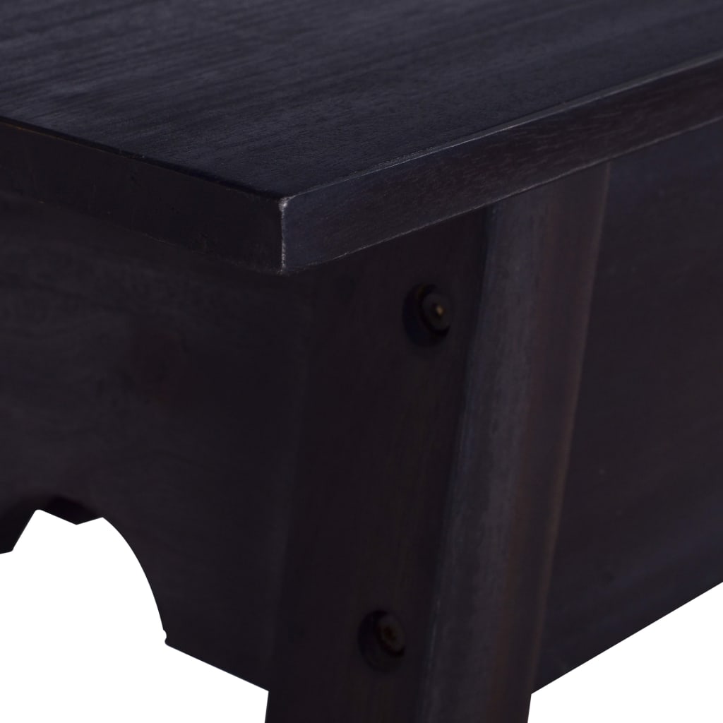 vidaXL Console Table Black 120x30x75 cm Solid Mahogany Wood