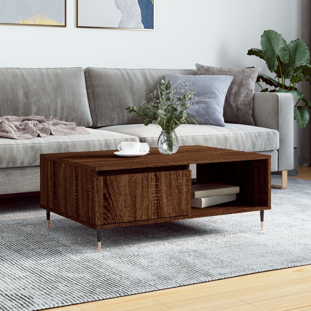 vidaXL Coffee Table Brown Oak 90x60x35 cm Engineered Wood