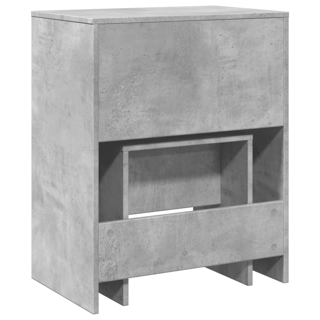 vidaXL Dressing Table and Stool Concrete Grey 60x40x113.5 cm