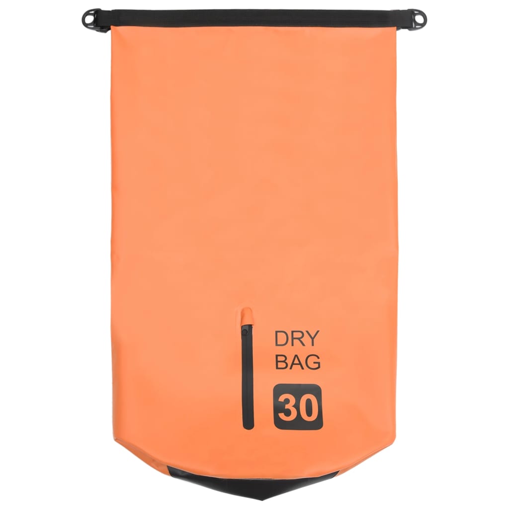 vidaXL Dry Bag with Zipper Orange 30 L PVC