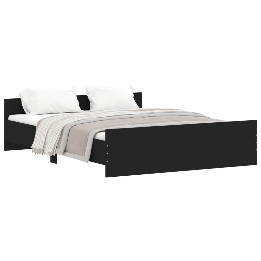 vidaXL Bed Frame without Mattress Black 140x200 cm