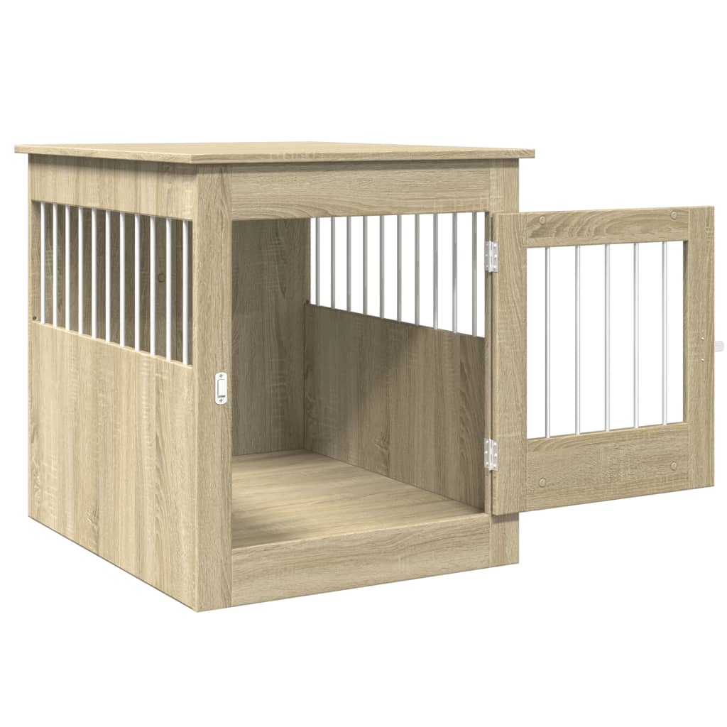 vidaXL Dog Crate Furniture Sonoma Oak 64.5x80x71 cm Engineered Wood