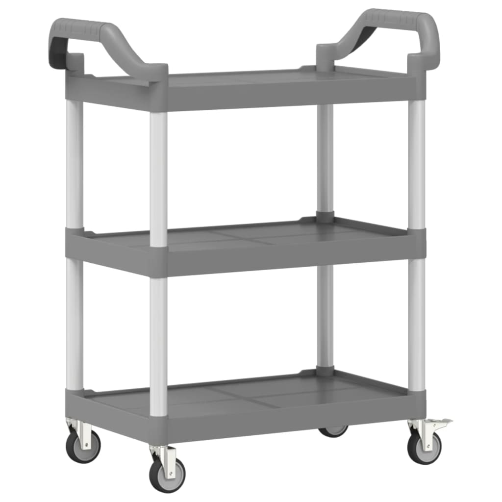 vidaXL 3-Tier Trolley Grey 81x41x92 cm Aluminium