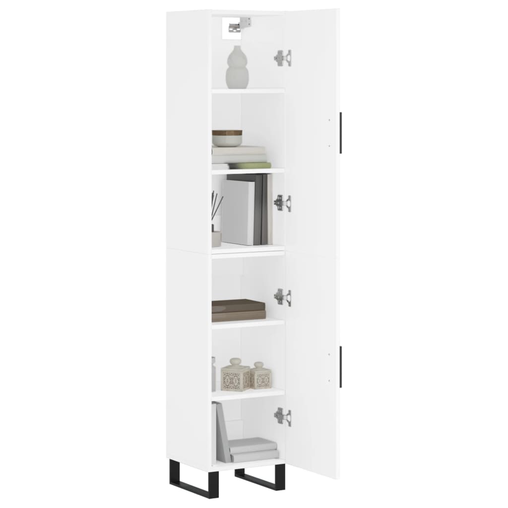 vidaXL Highboard White 34.5x34x180 cm Engineered Wood