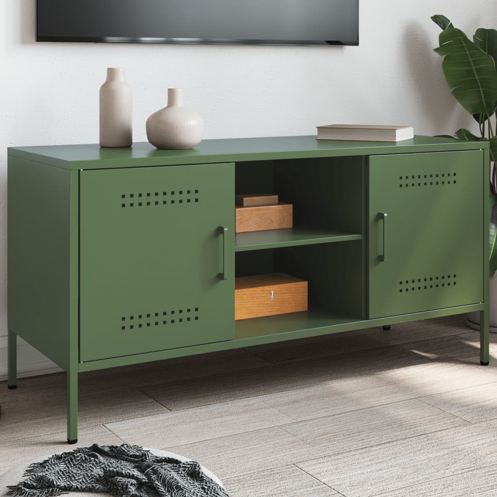 vidaXL TV Cabinet Olive Green 100.5x39x50.5 cm Steel