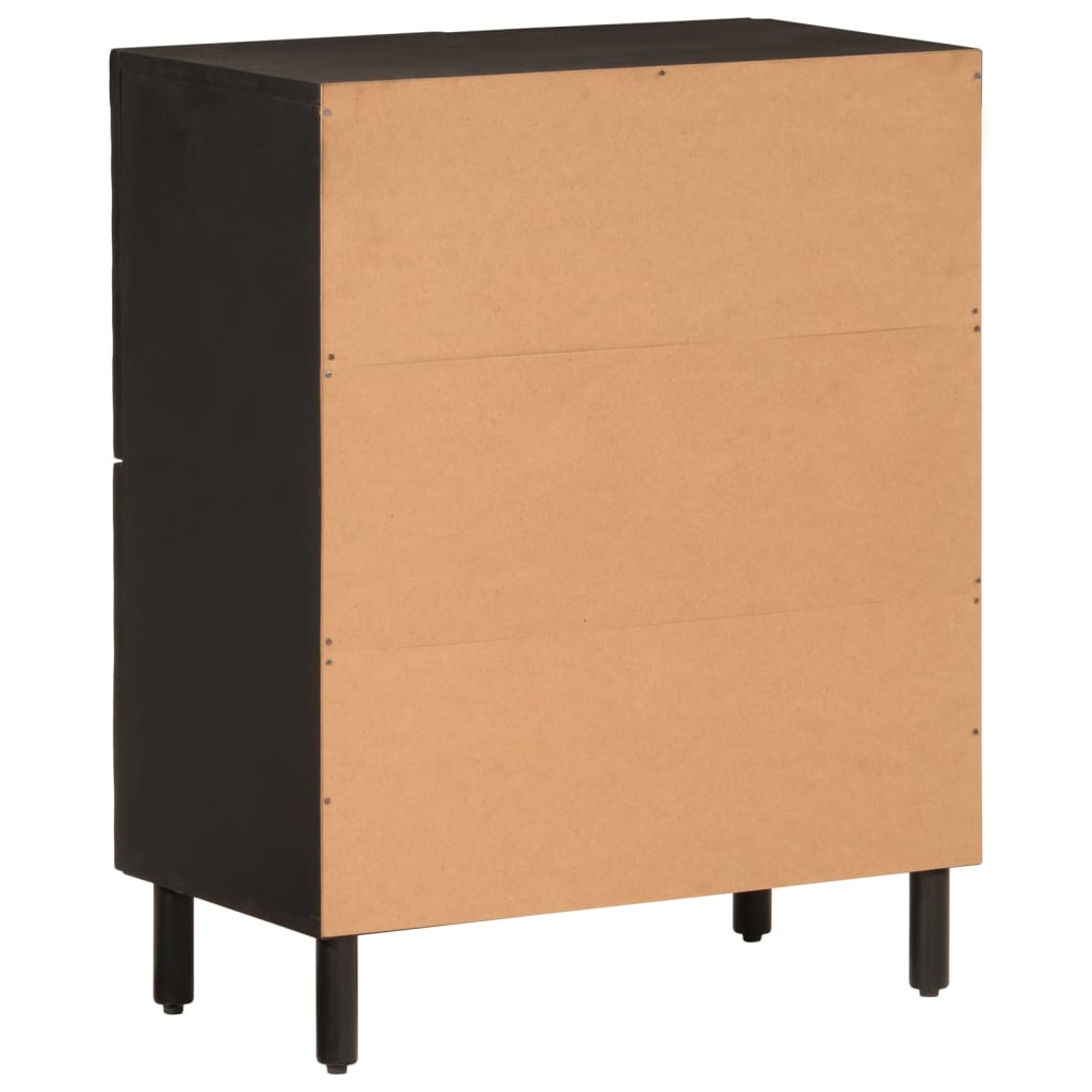 vidaXL Side Cabinet Black 60x33x75 cm Solid Wood Mango