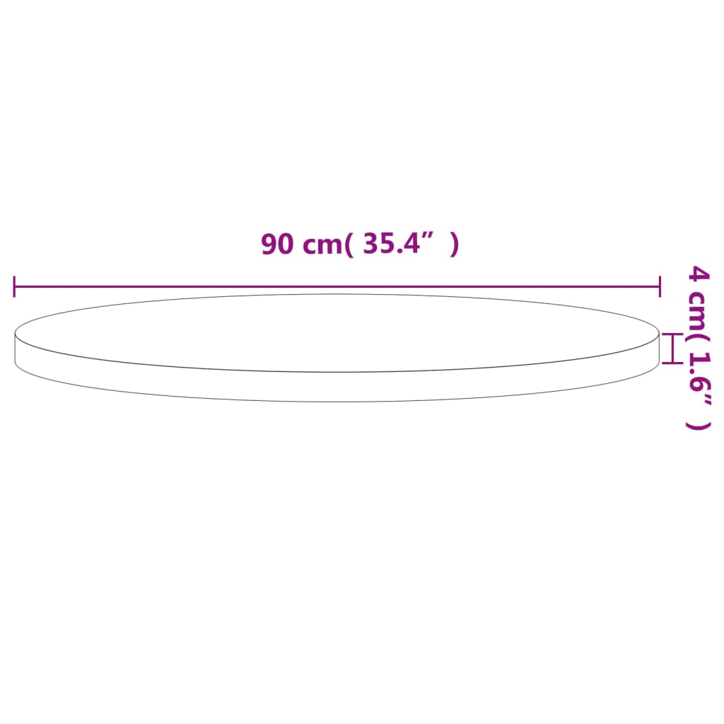 vidaXL Table Top Ø90x4 cm Round Solid Wood Beech