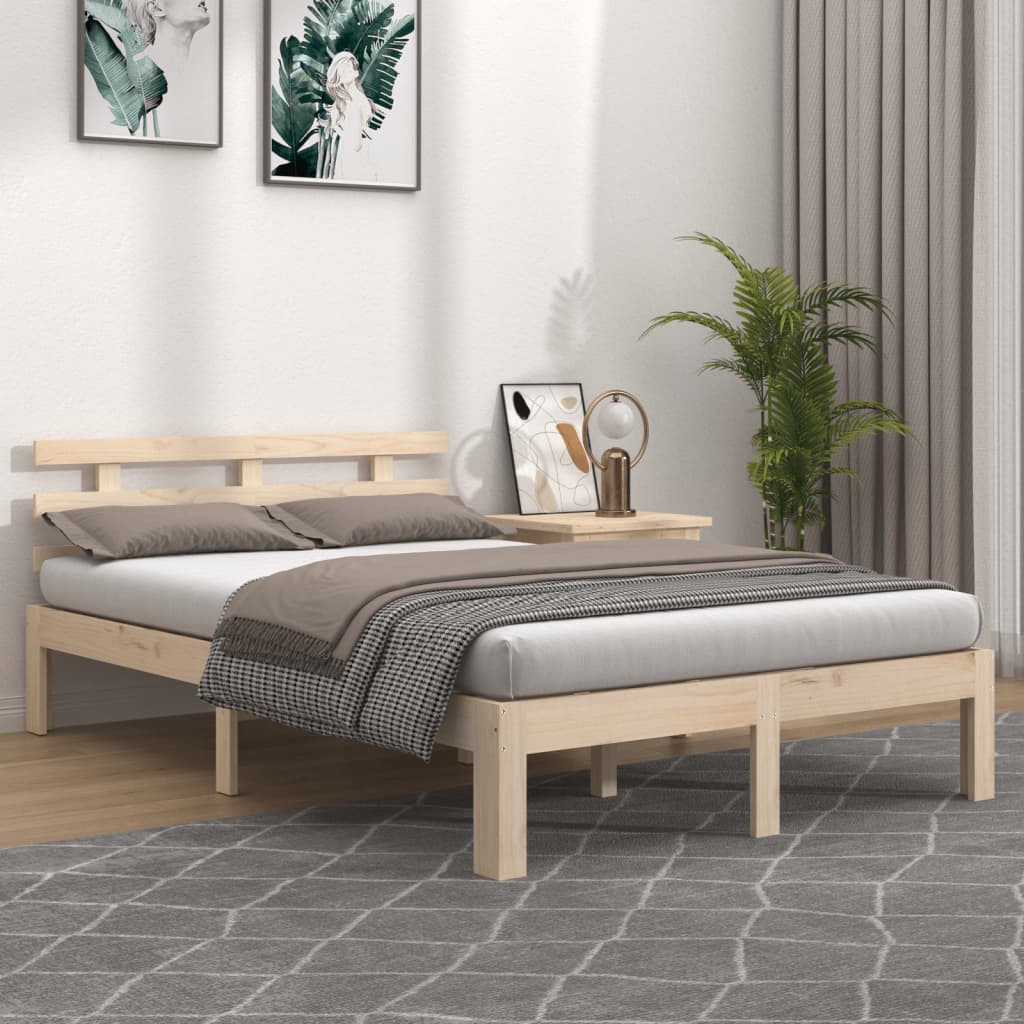 vidaXL Bed Frame without Mattress Solid Wood 120x200 cm