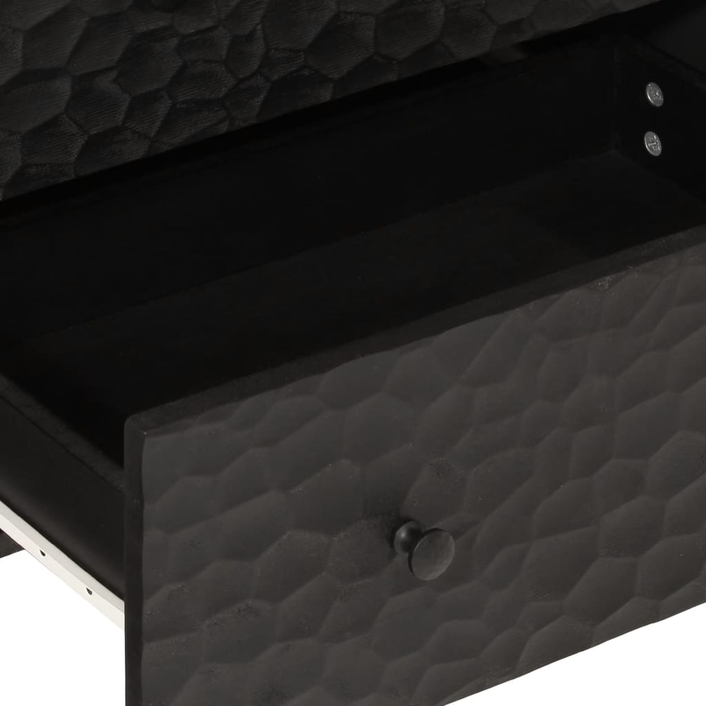vidaXL Side Cabinets 2 pcs Black 60x33x75 cm Solid Wood Mango