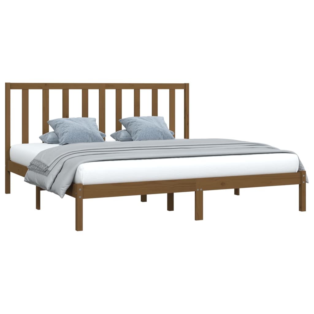 vidaXL Bed Frame without Mattress Honey Brown Solid Wood Pine 200x200 cm