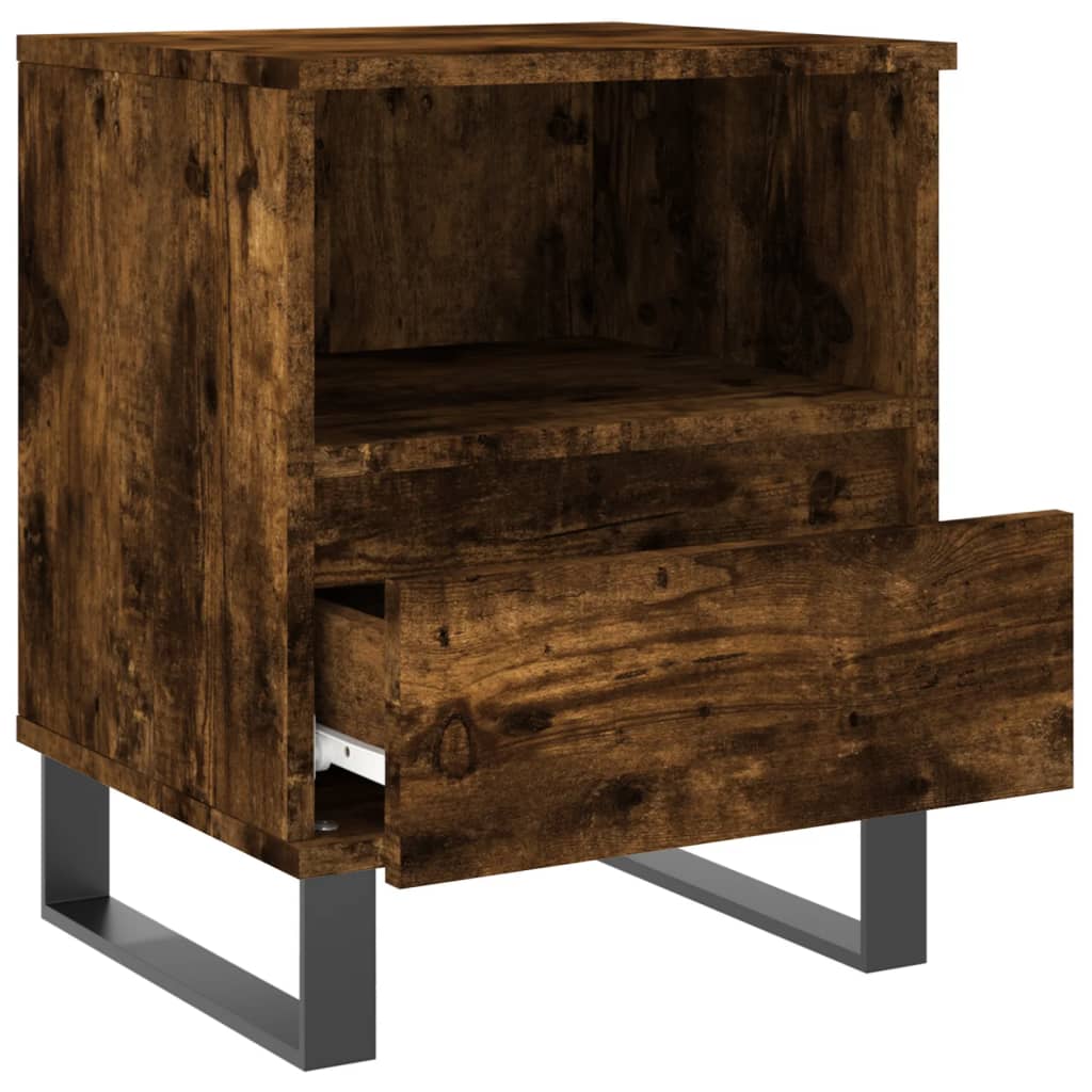 vidaXL Bedside Cabinet Smoked Oak 40x35x50 cm Engineered Wood