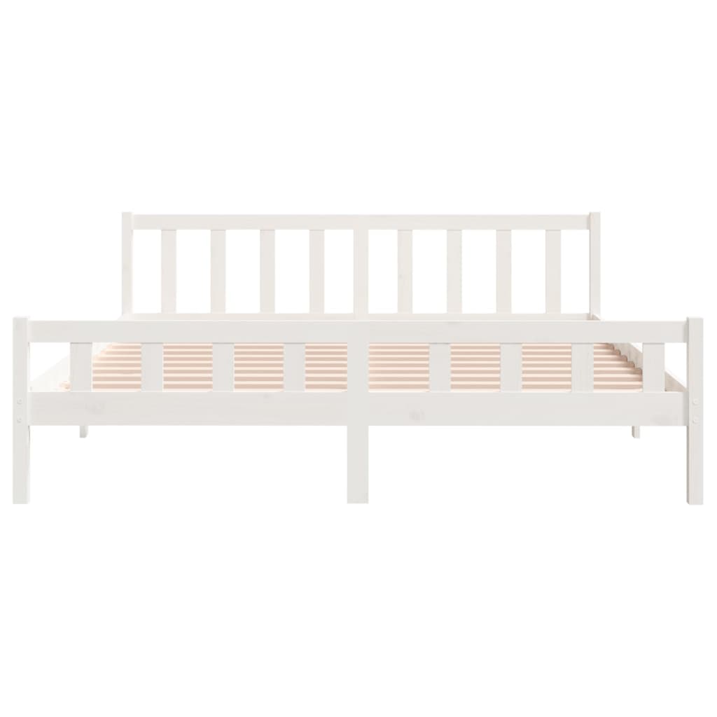 vidaXL Bed Frame without Mattress White Solid Wood 160x200 cm