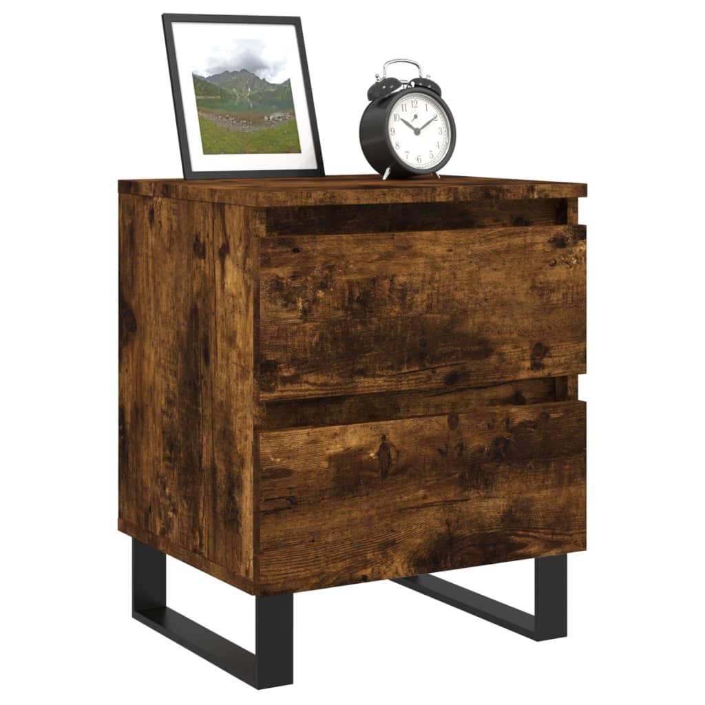 vidaXL Bedside Cabinet Smoked Oak 40x35x50 cm Engineered Wood