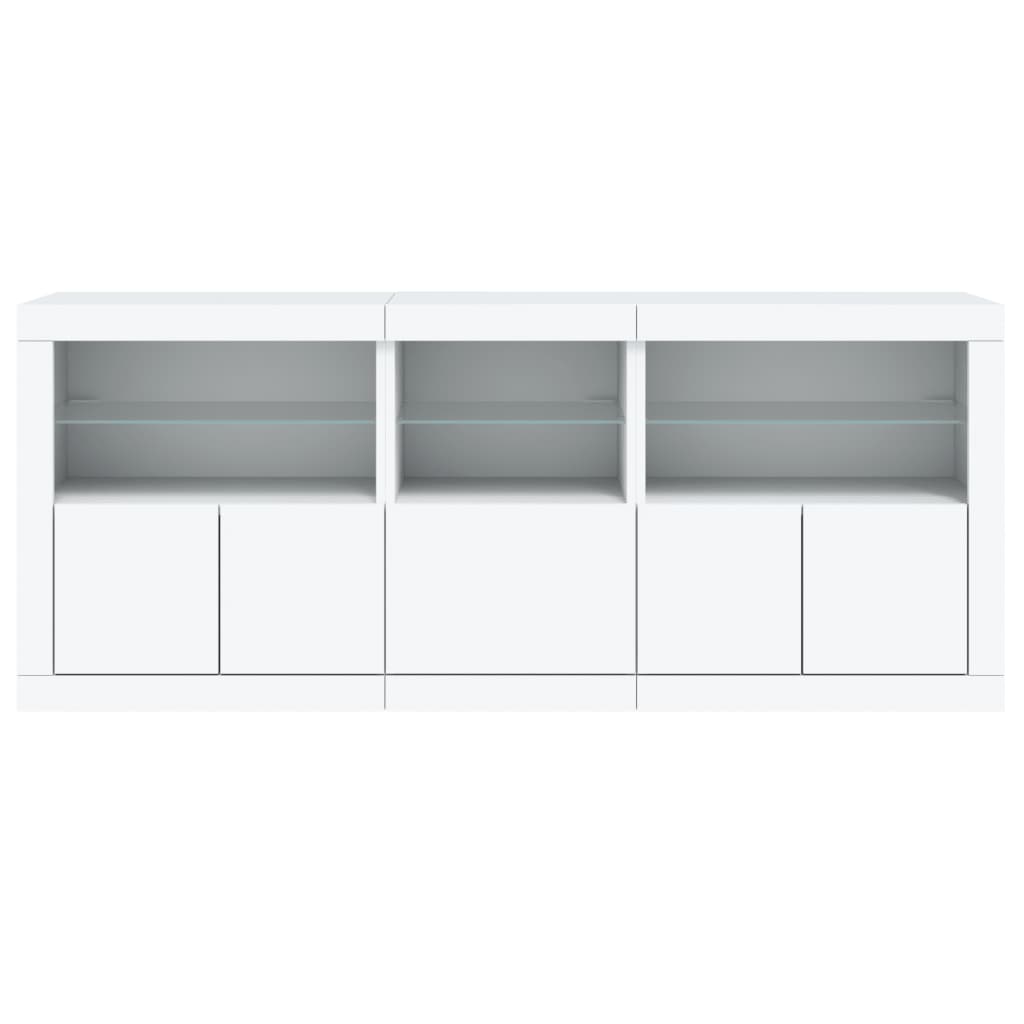 vidaXL Sideboard with LED Lights White 162x37x67 cm