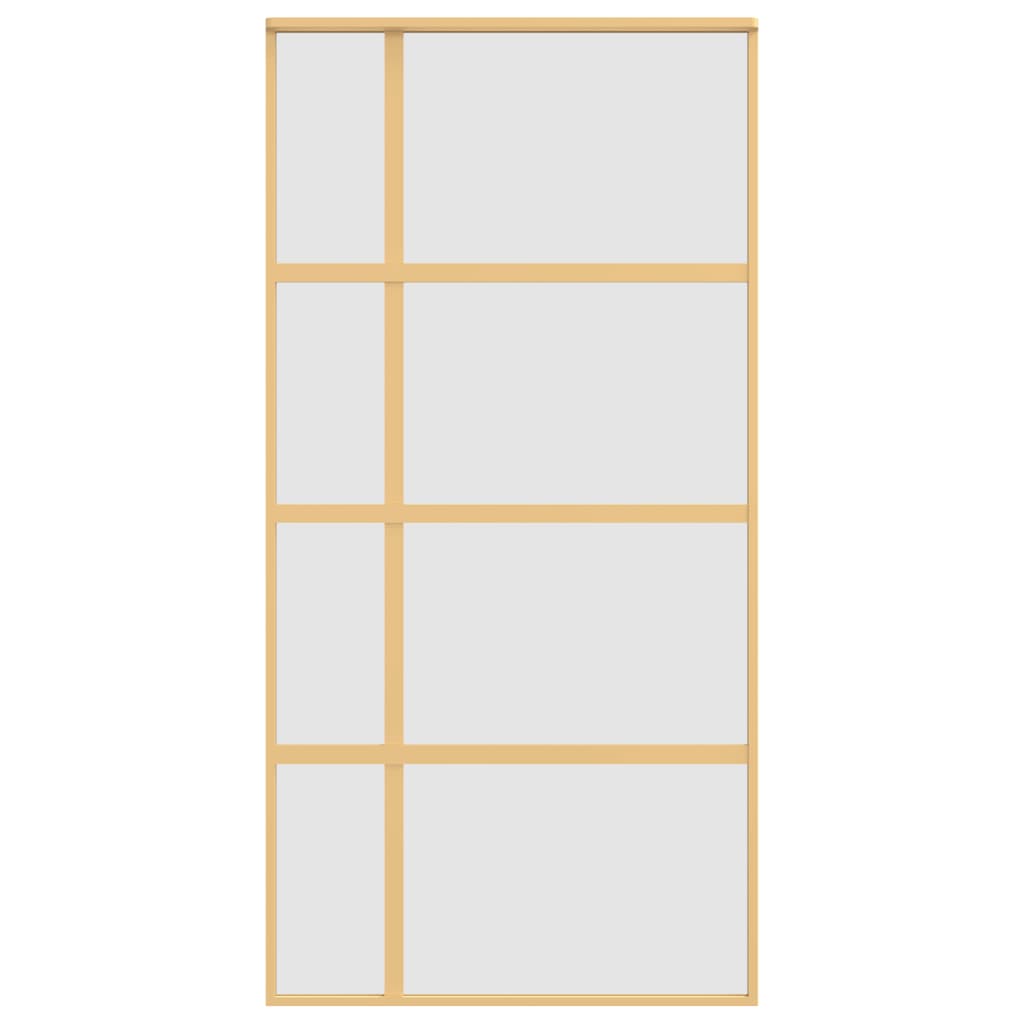 vidaXL Sliding Door Gold 102.5x205 cm Frosted ESG Glass and Aluminium