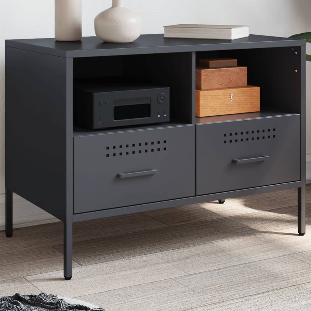 vidaXL TV Cabinet Anthracite 68x39x50.5 cm Steel