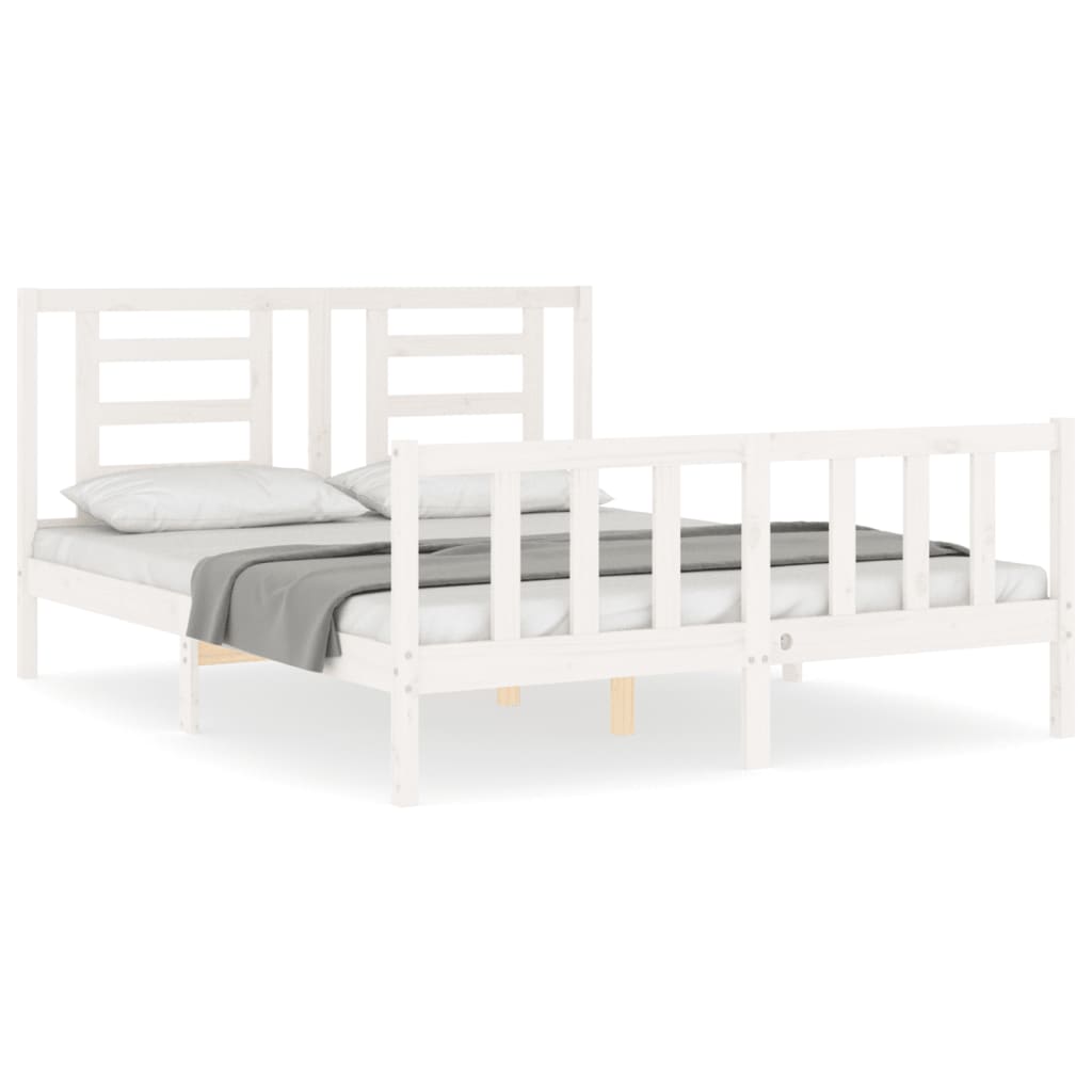 vidaXL Bed Frame without Mattress White 160x200 cm Solid Wood Pine