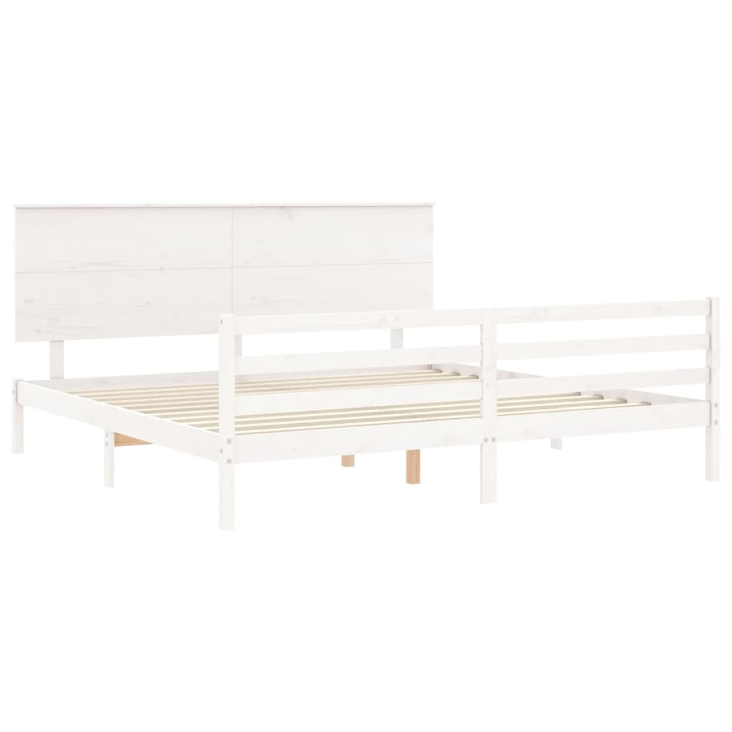 vidaXL Bed Frame without Mattress White 200x200 cm Solid Wood