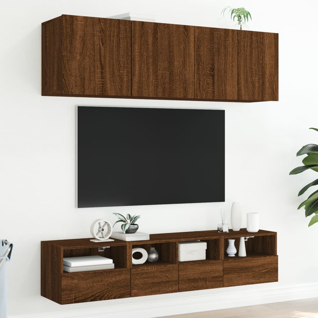 vidaXL TV Wall Cabinet Brown Oak 40x30x30 cm Engineered Wood