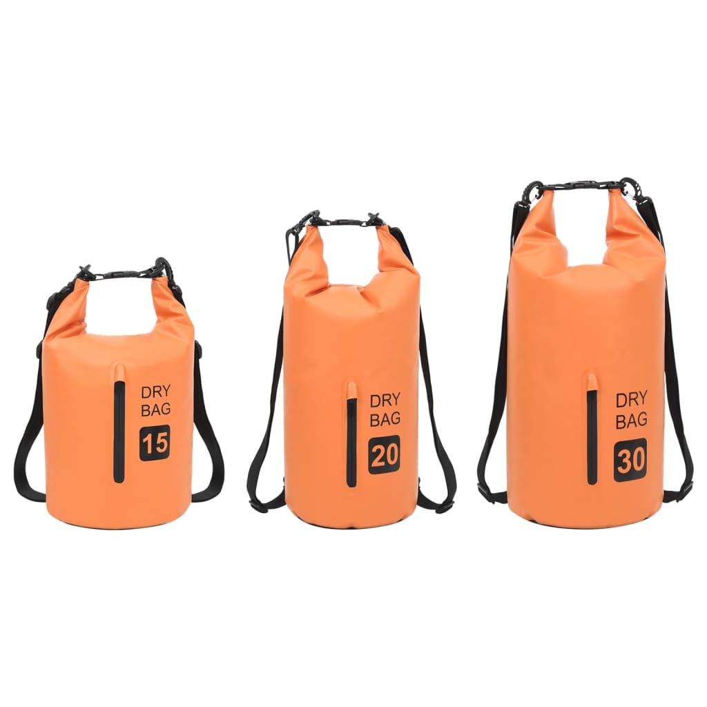 vidaXL Dry Bag with Zipper Orange 30 L PVC