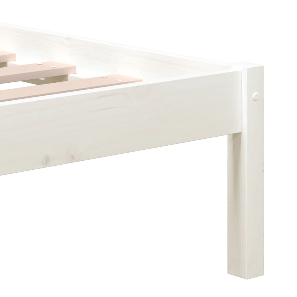 vidaXL Bed Frame without Mattress White Solid Wood 160x200 cm (810028+814205)