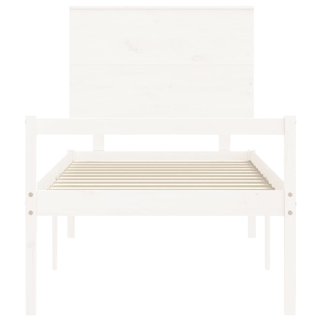 vidaXL Senior Bed without Mattress White Small Single Solid Wood