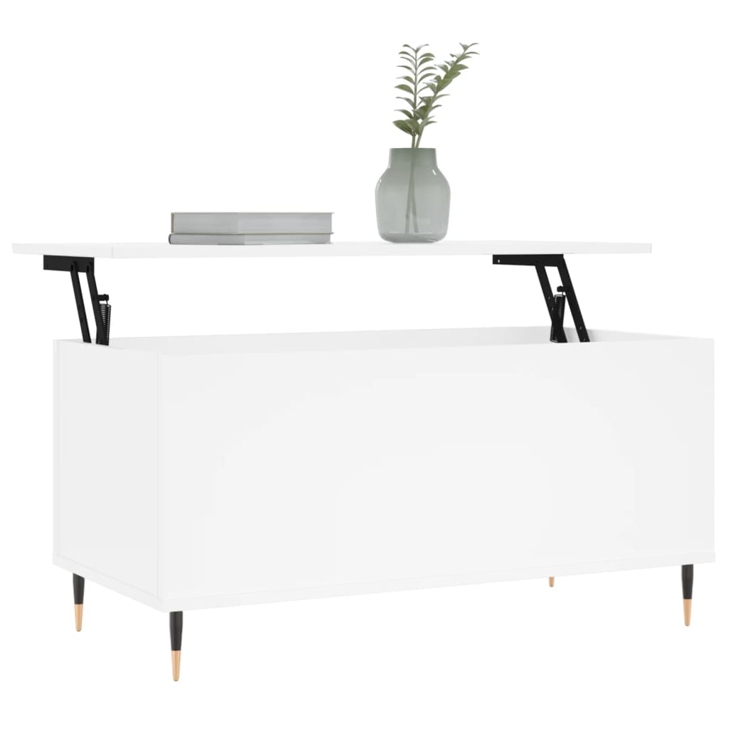 vidaXL Coffee Table White 90x44.5x45 cm Engineered Wood