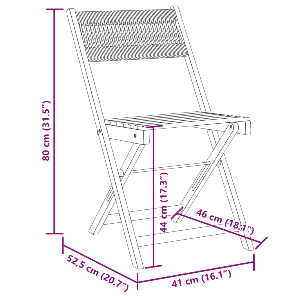 vidaXL Bistro Chairs 2 pcs Grey Solid Wood Acacia and Rope